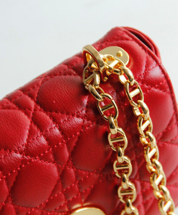 Christian Dior Small Dior Caro Bag Red